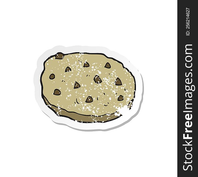 retro distressed sticker of a cartoon cookie