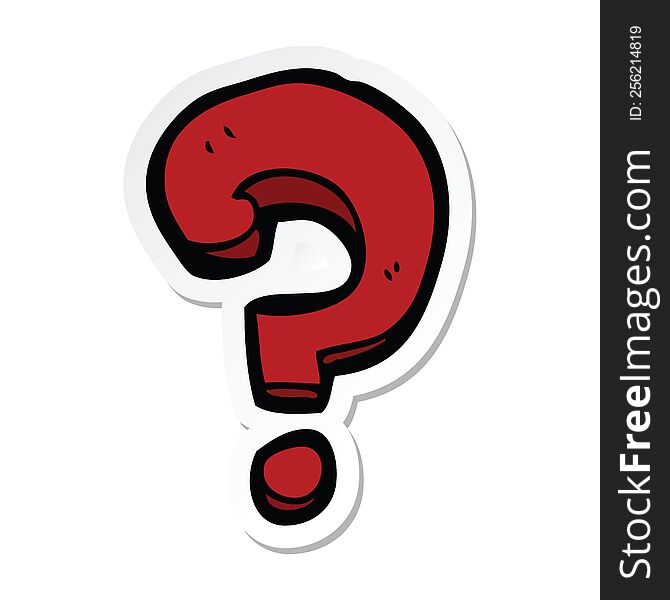 Sticker Of A Cartoon Question Mark