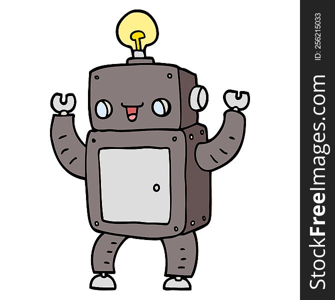 Cartoon Happy Robot