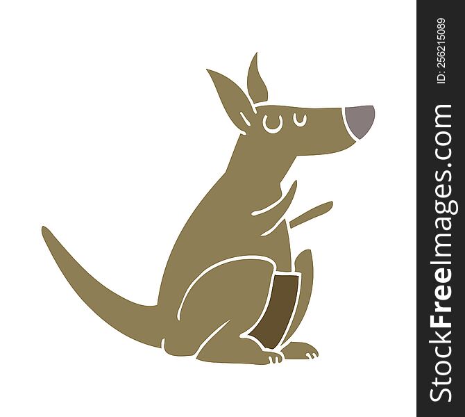 flat color style cartoon kangaroo