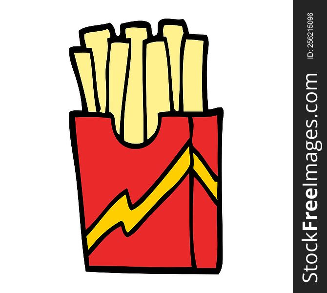 cartoon doodle fast food fries