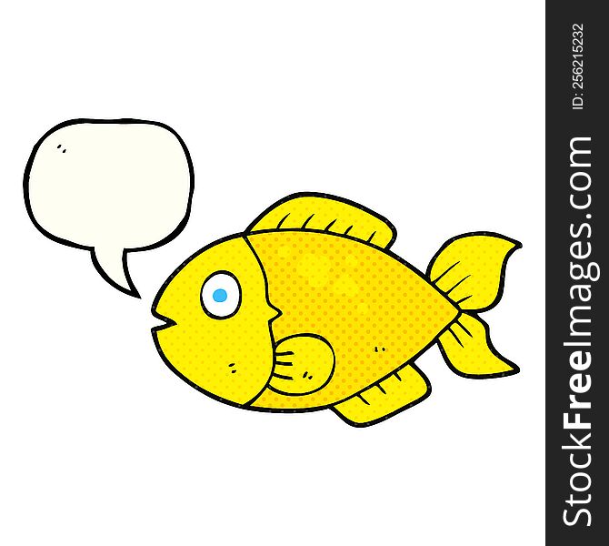 freehand drawn comic book speech bubble cartoon fish