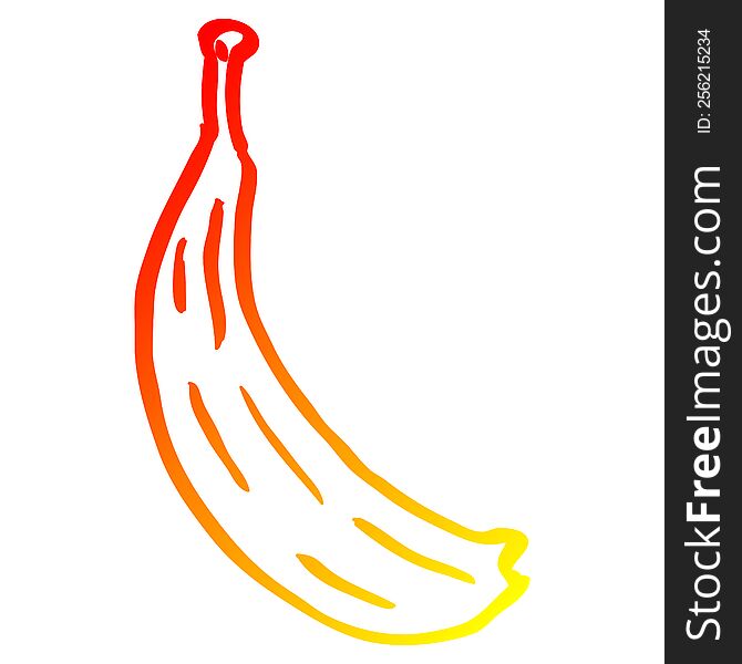 Warm Gradient Line Drawing Cartoon Yellow Banana