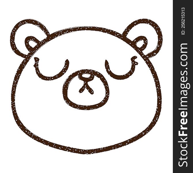 Cute Bear Charcoal Drawing