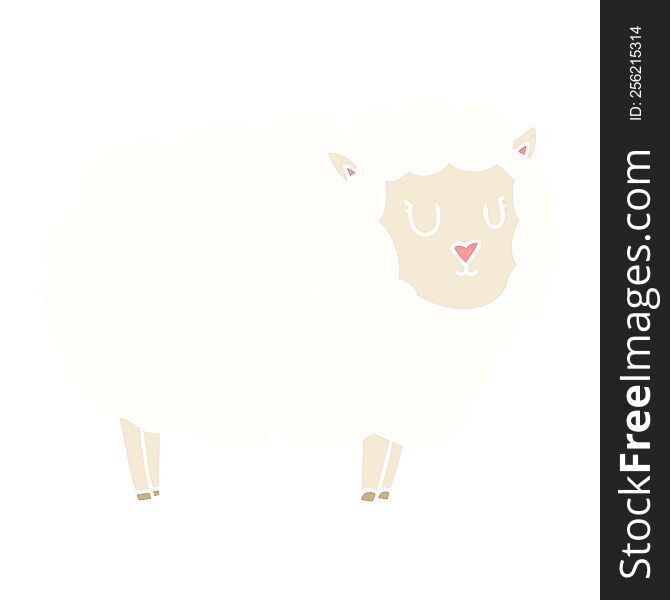 flat color style cartoon sheep
