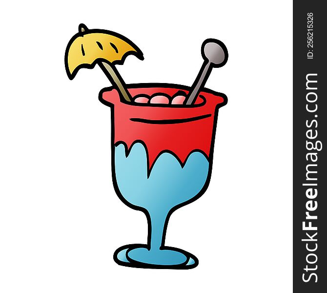 Cartoon Doodle Tropical Cocktail