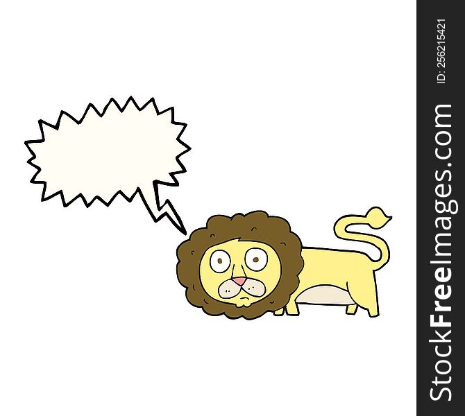 Speech Bubble Cartoon Lion