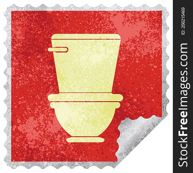 toilet square peeling sticker vector illustration