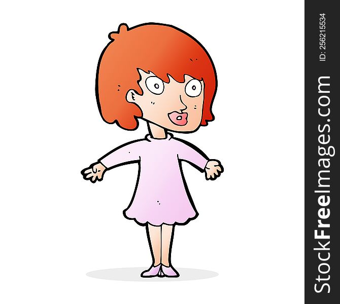 cartoon woman wearing dress