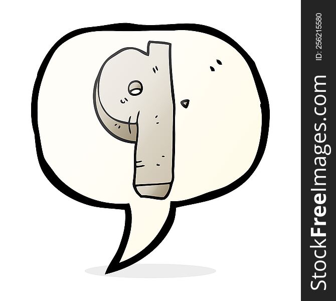 speech bubble cartoon stone number nine