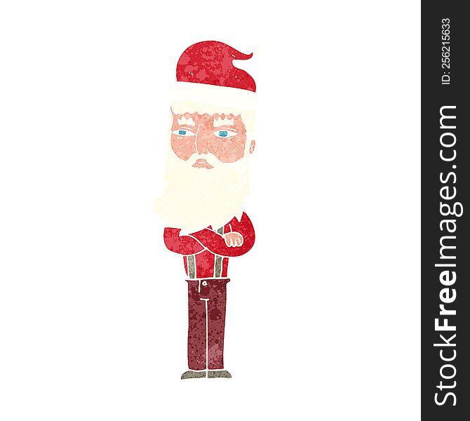 cartoon hipster santa clause