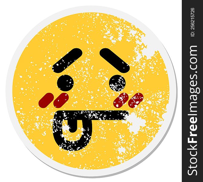 Embarrassed Face Circular Sticker
