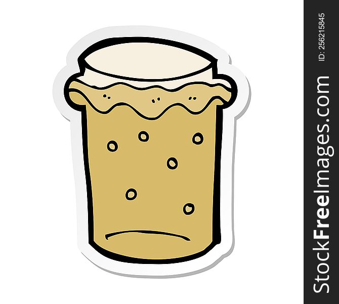 Sticker Of A Cartoon Glass Of Beer