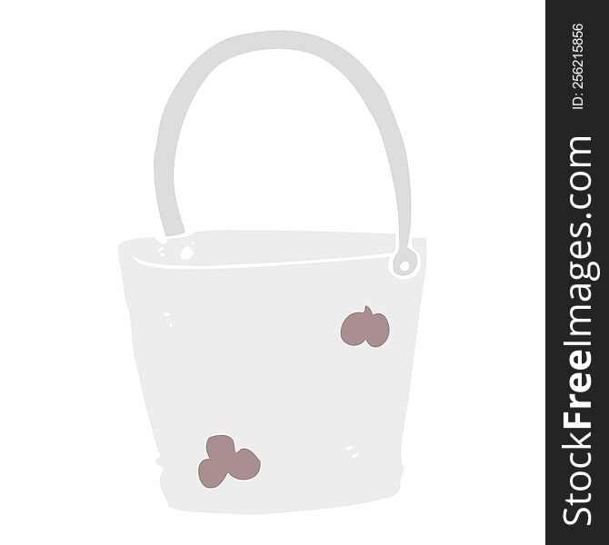 Flat Color Illustration Of A Cartoon Bucket