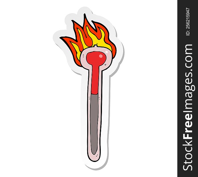 Sticker Of A Cartoon Hot Thermometer