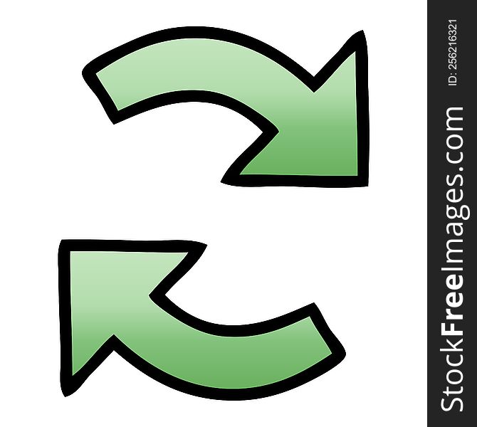 gradient shaded cartoon of a recycling arrows