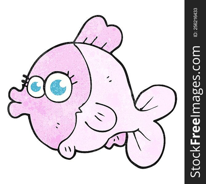 funny textured cartoon fish with big pretty eyes