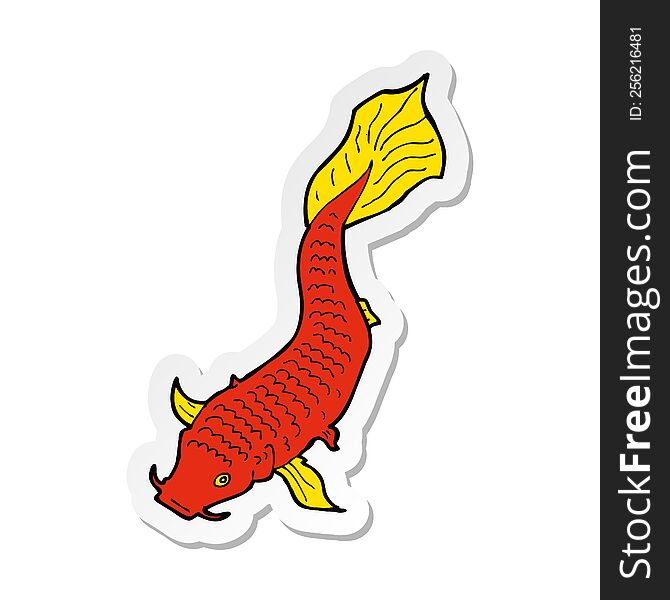 Sticker Of A Cartoon Fish