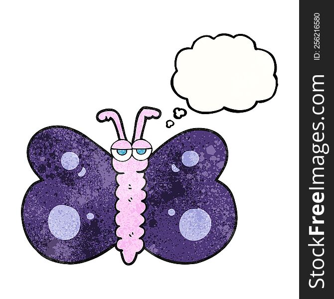 Thought Bubble Textured Cartoon Butterfly