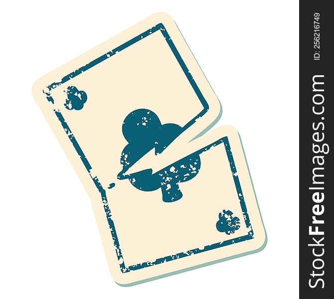iconic distressed sticker tattoo style image of a torn card. iconic distressed sticker tattoo style image of a torn card