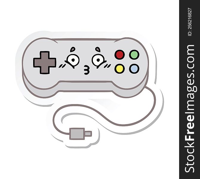 sticker of a cute cartoon game controller