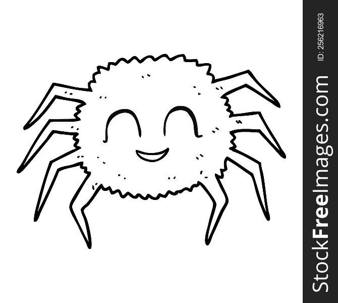 black and white cartoon spider