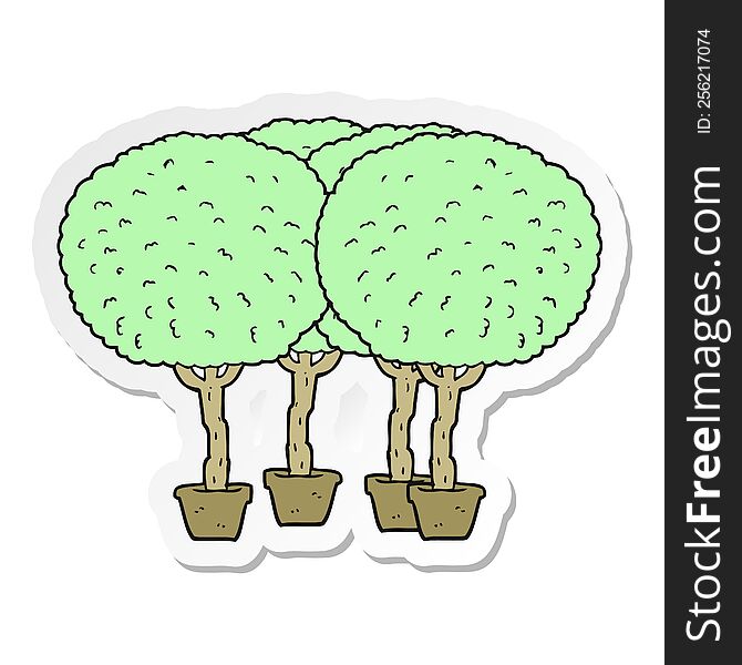 sticker of a cartoon trees