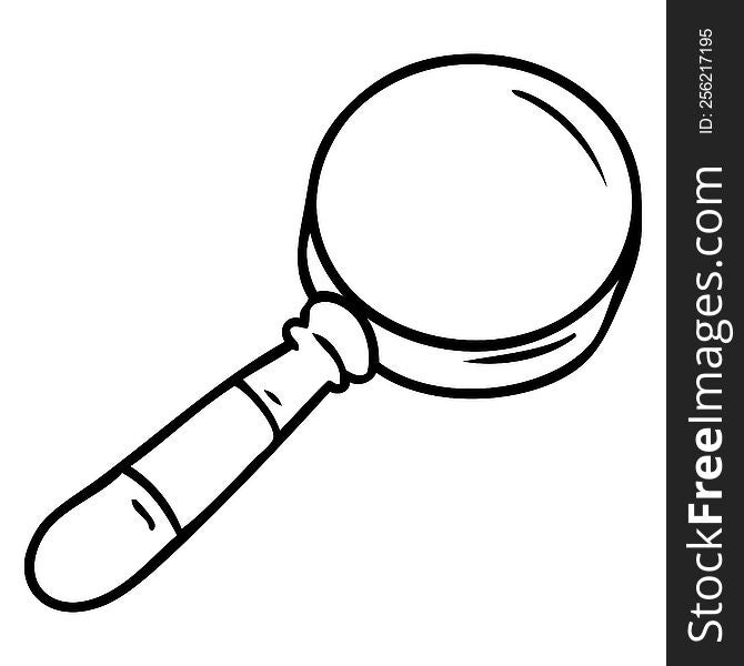 hand drawn line drawing doodle of a magnifying glass