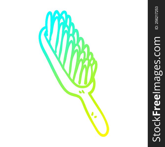 cold gradient line drawing cartoon hair brush