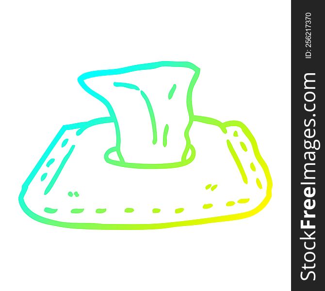cold gradient line drawing of a cartoon toilet wipes
