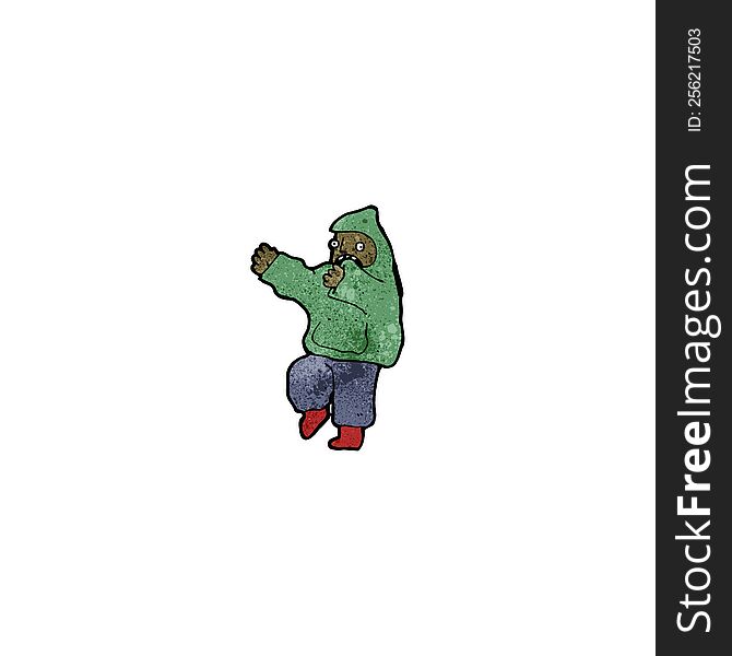 Cartoon Boy In Hooded Top Dancing