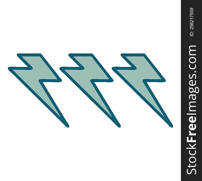 Tattoo Style Icon Of Lightning  Bolts