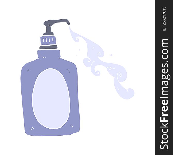 flat color illustration of hand soap squirting. flat color illustration of hand soap squirting