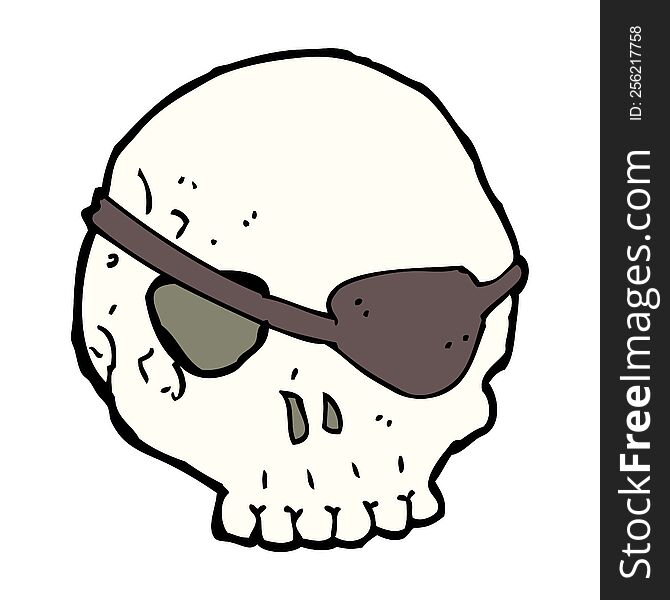 cartoon skull with eye patch