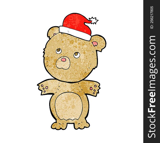 Cartoon Bear In Christmas Hat