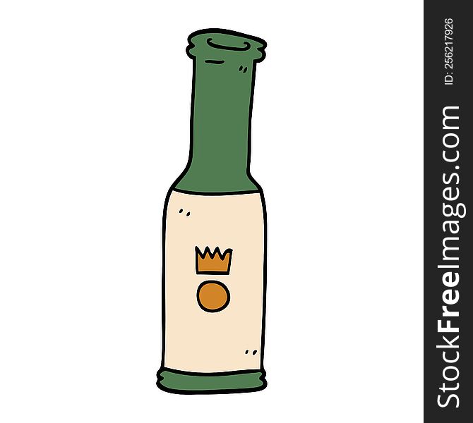 Cartoon Doodle Beer Bottle