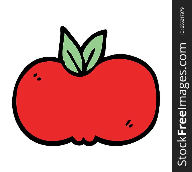 Cartoon Doodle Apple