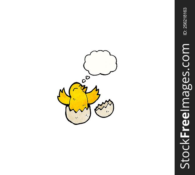 hatching chick with thought bubble