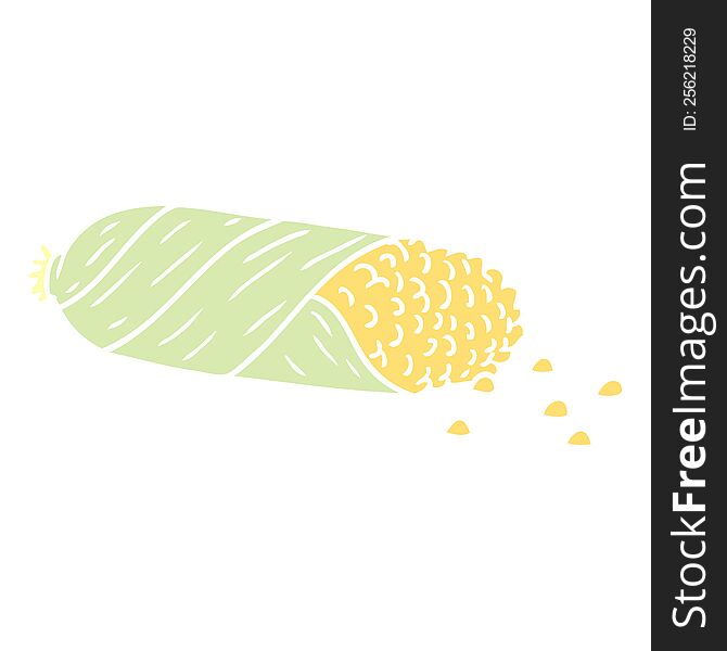 hand drawn cartoon doodle of fresh corn on the cob