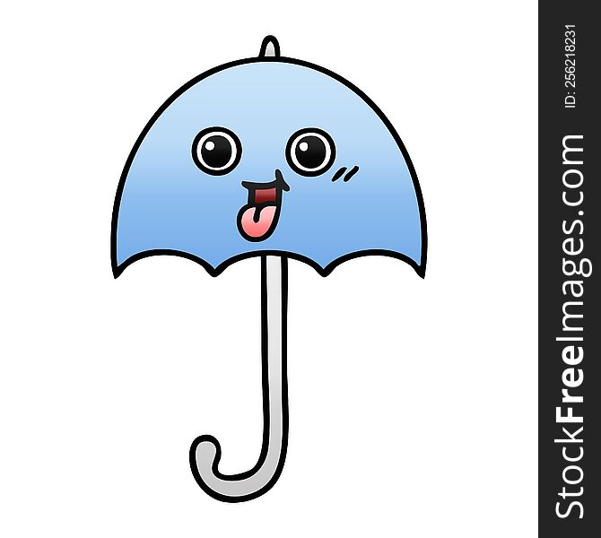 gradient shaded cartoon of a umbrella