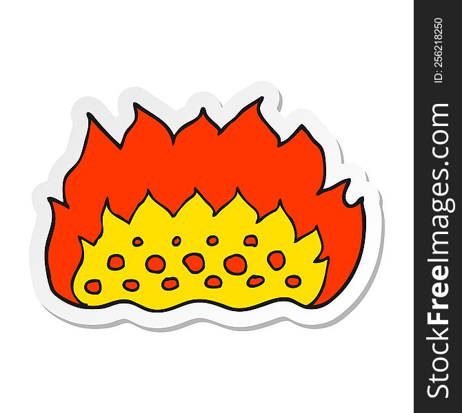 Sticker Of A Cartoon Flames