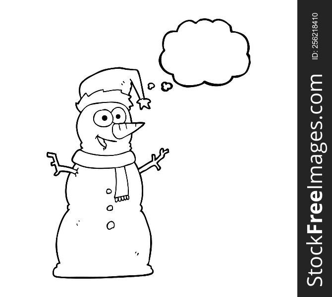 Thought Bubble Cartoon Snowman