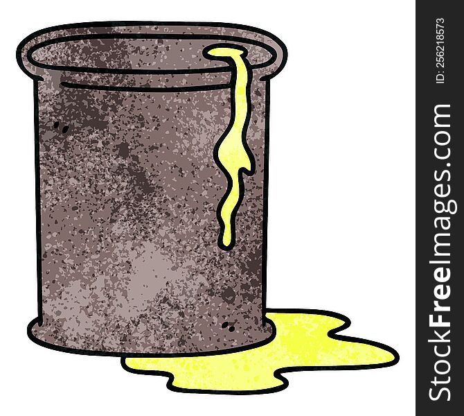 Quirky Hand Drawn Cartoon Barrel Of Oil