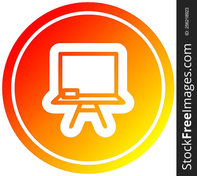 School Blackboard Circular In Hot Gradient Spectrum