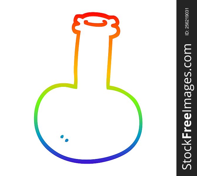 Rainbow Gradient Line Drawing Cartoon Red Vase