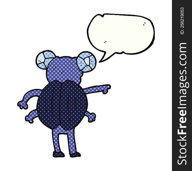Comic Book Speech Bubble Cartoon Pointing Insect