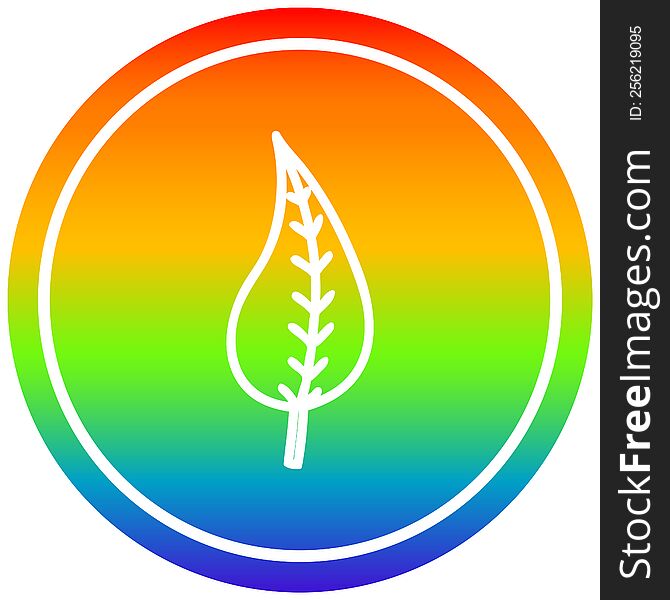 natural leaf circular icon with rainbow gradient finish. natural leaf circular icon with rainbow gradient finish