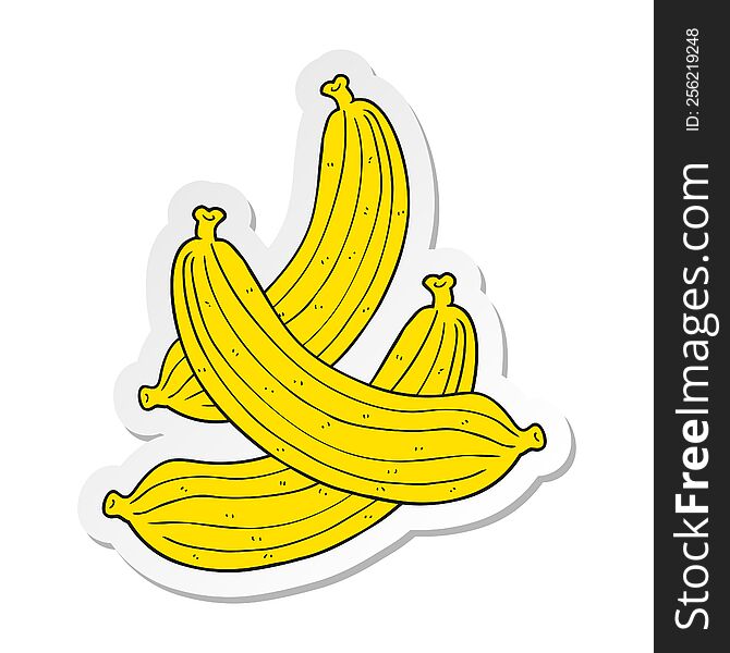 Sticker Of A Cartoon Bananas