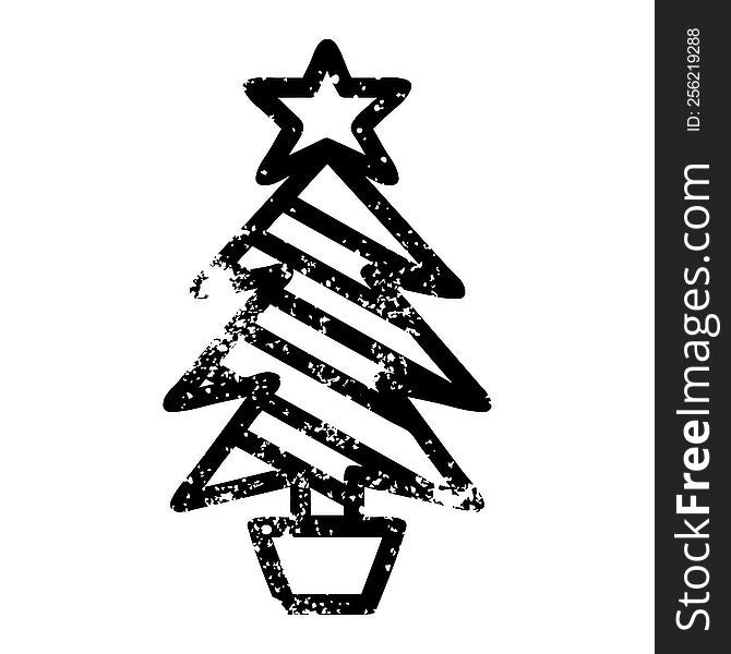 Christmas Tree Distressed Icon