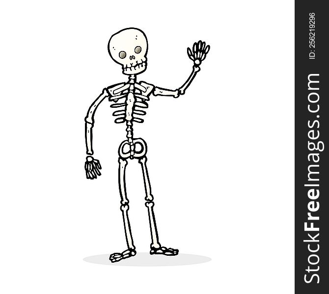 Cartoon Waving Skeleton